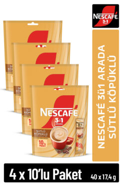 Nescafe Nescafé 3ü1 Arada Sütlü Köpüklü Çözünebilir Kahve 17,4g 10'lu paket 10X4