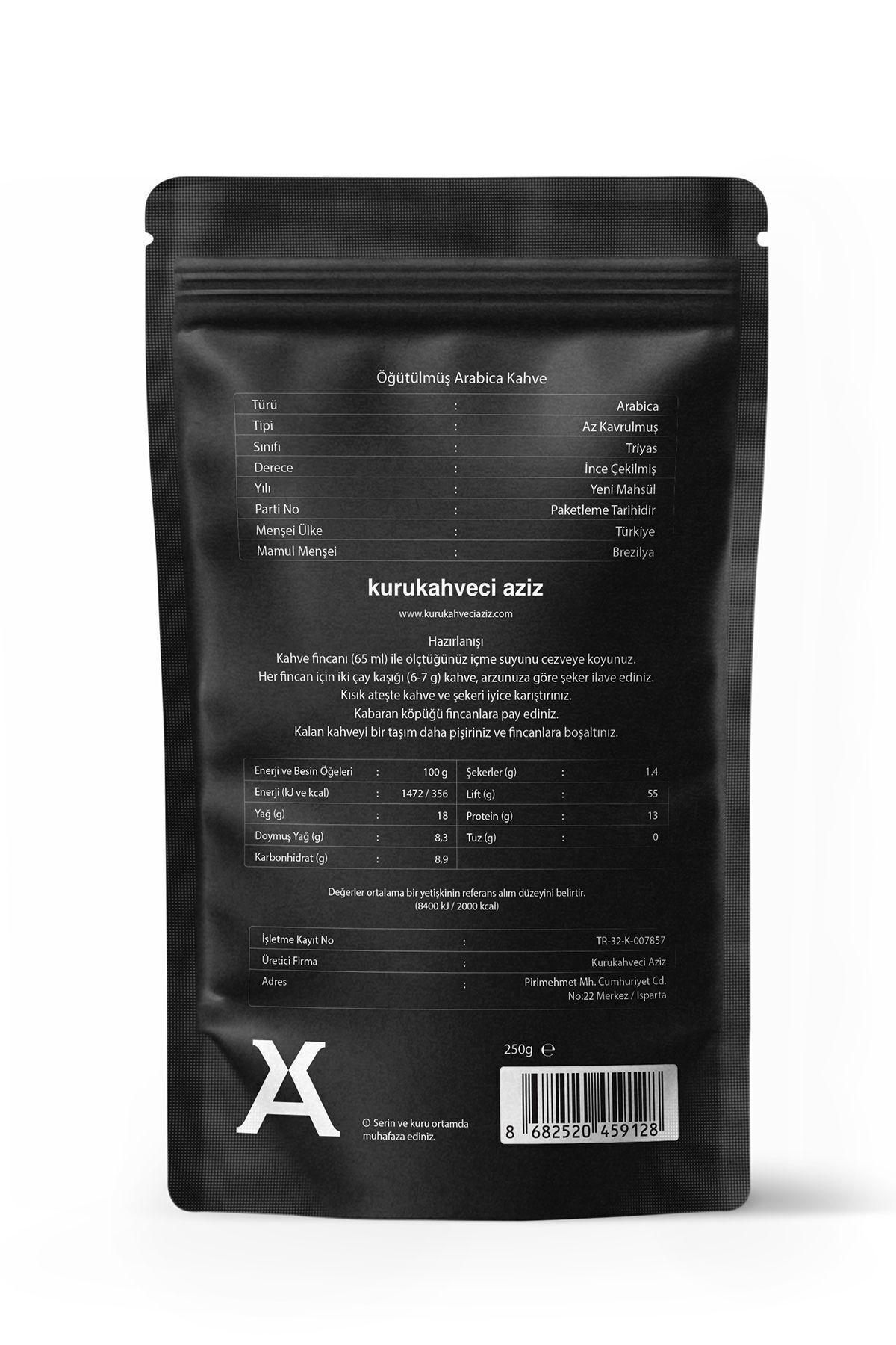 Aziz Kurukahveci Aziz Az Kavrulmuş Türk Kahvesi 5X100 gram - Görsel 3