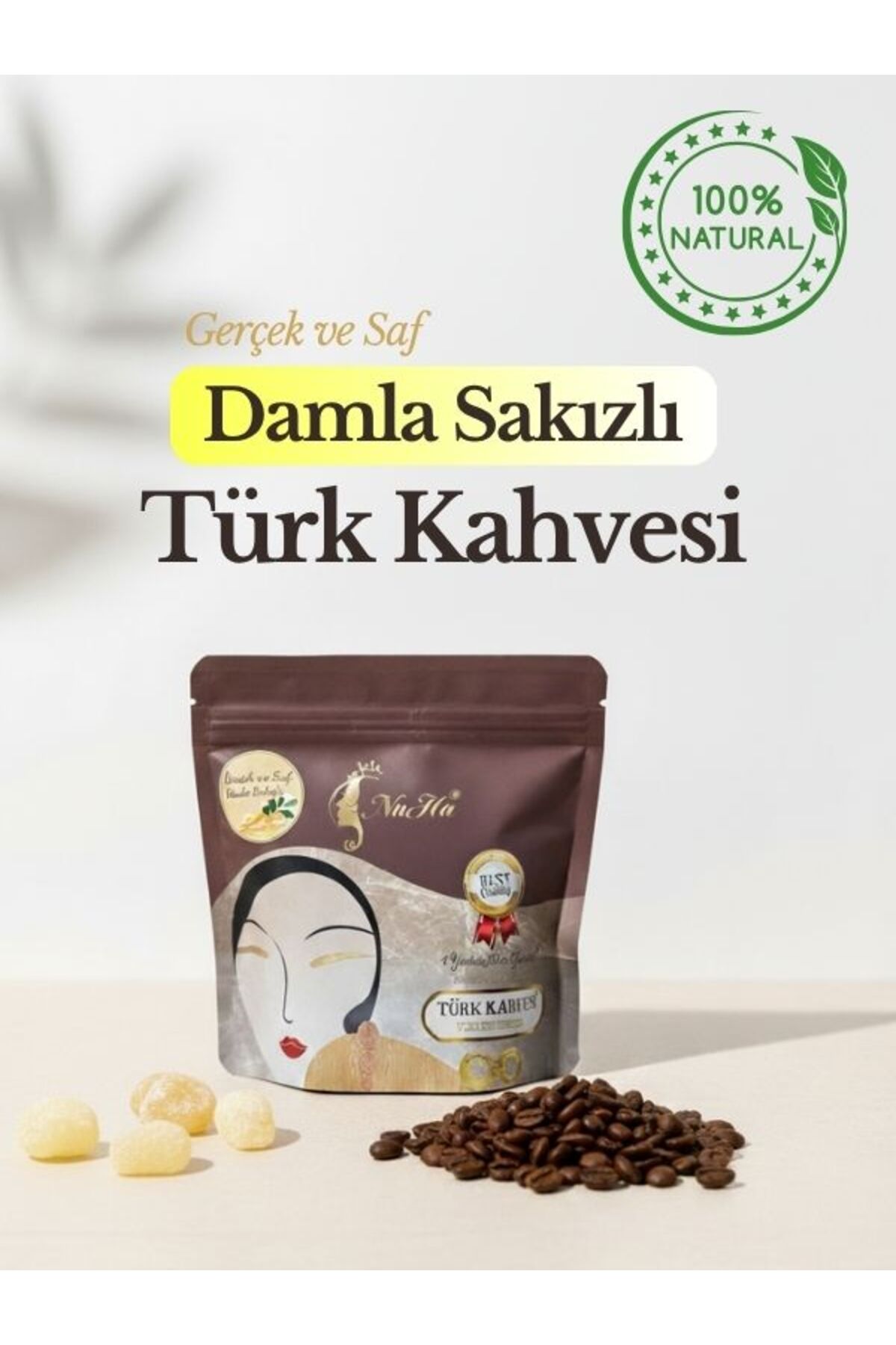 NUHA CAFE Gerçek ve Saf Damla Sakızlı Türk Kahvesi 100g