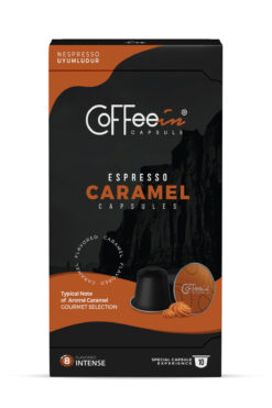 Coffeein Espresso Karamel Aromalı Kapsül Kahve – 10'lu Nespresso Uyumlu Kapsüller, %100 Arabica