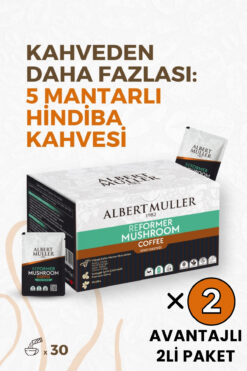 ALBERT MULLER Analiz Edilmiş İçerik Kalitesiyle Güvenilir 5 Mantarlı Hindiba Kahvesi | 2'li Avantaj Paketi