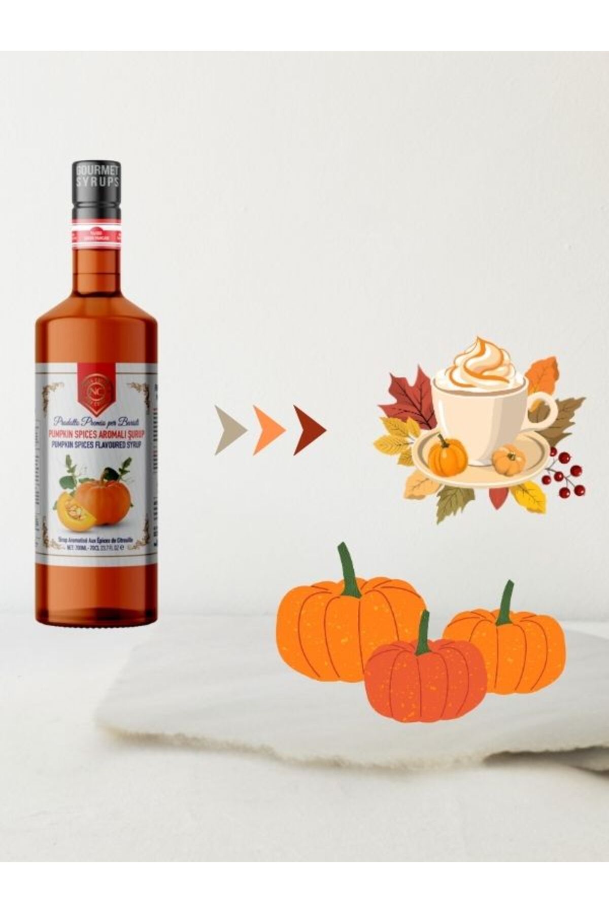 Genel Markalar Nish Pumpkin Spices Aromalı Şurup 700 ML - P - Görsel 3