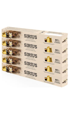 SİRİUS Premium Vanilya Aromalı Kapsül Kahve 5'li Set(50 Adet)Nespresso Uyumlu %80 Alü. Kapsül Kahve