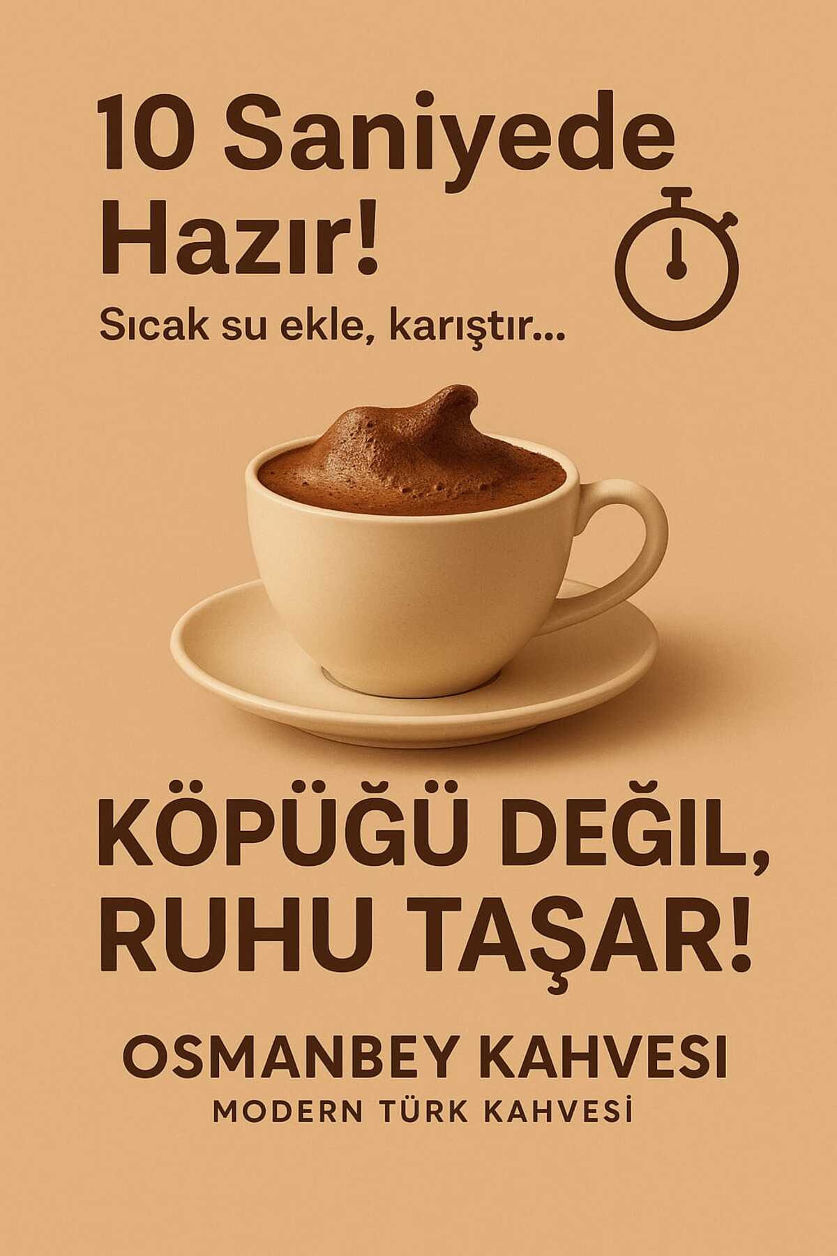 OSMAN BEY KAHVESİ 10 SANİYEDE HAZIR TÜRK KAHVESİ 10'lu SÜTLÜ 10'lu SADE 20Lİ - Görsel 2