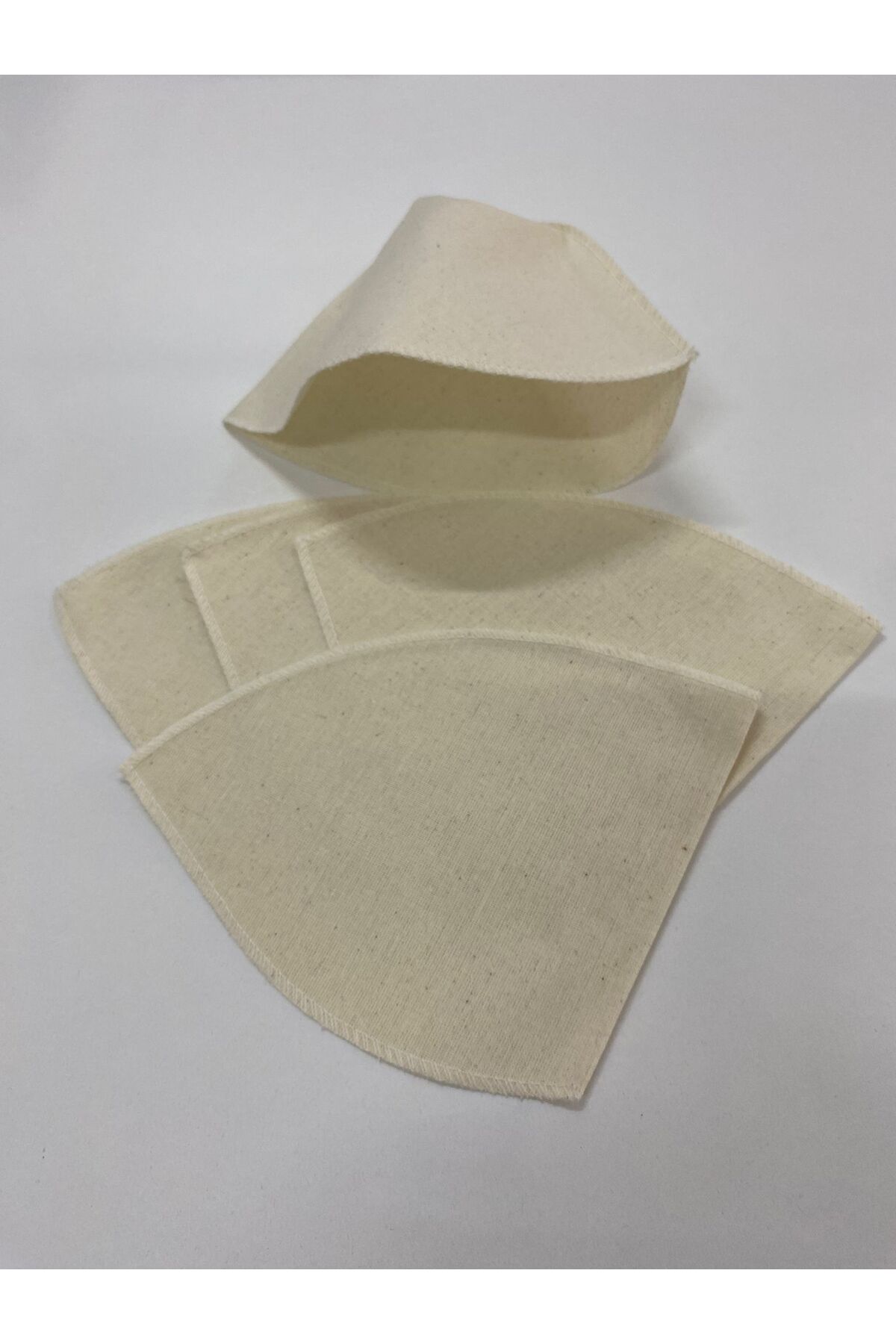 NATURAL HOME Yıkanılabilir Kumaş Organik Kahve Filtresi bezi(5ADET NO:4)%100 PAMUK