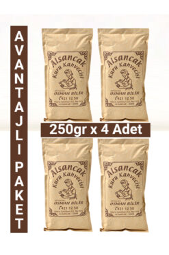 Alsancak Kuru Kahvecisi 1967'den Beri %100 Arabica Orta Kavrulmuş Türk Kahvesi 250gr x 4 Adet