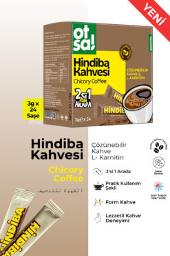 Otsa Hindiba Form Kahvesi 24'lü Paket L-karnitin Içeren Şeker Ilavesiz Hindiba Kahve