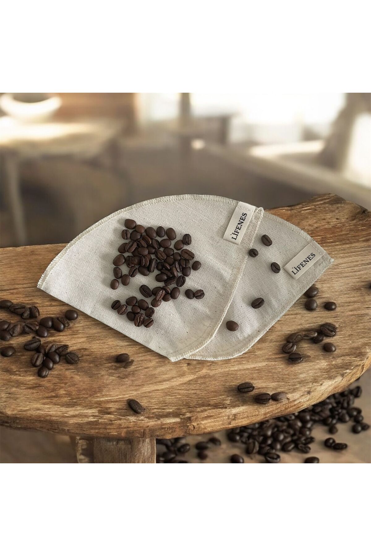 LİFENES Yıkanabilir Kumaş Kahve Filtresi (2ADET NO4) Ham Bez Kahve Filtresi En Az 2 Yıl Kullanım Kolaylığı - Görsel 3