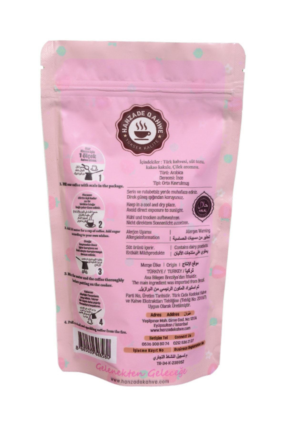 hanzade qahwe Dağ Çilekli Dibek Kahvesi200gr - Görsel 3