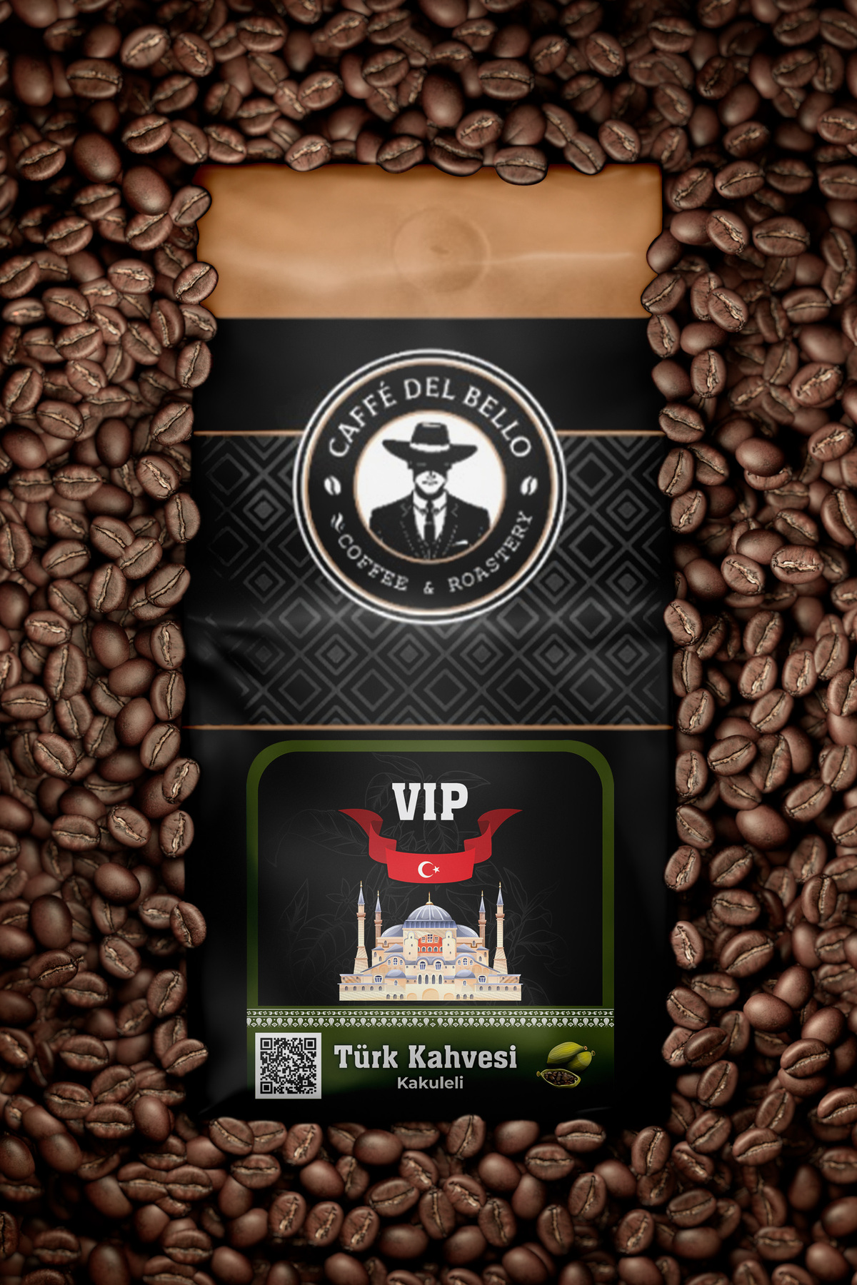 Caffe Del Bello Öğütülmüş Kakuleli Vip Türk Kahvesi 1 Kg.