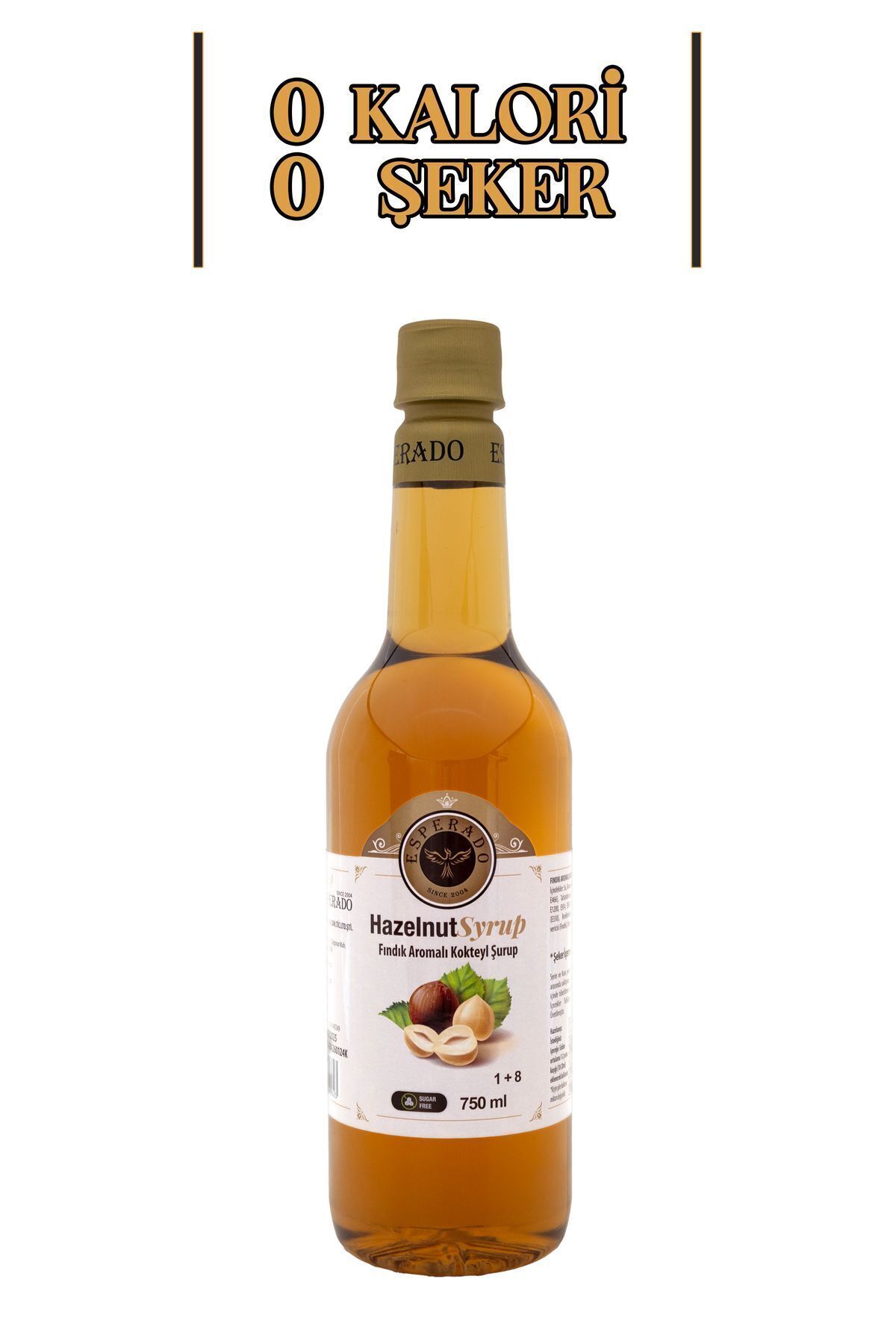ESPERADO Şekersiz ( Sugar Free) Fındık Aromalı Kahve & Kokteyl Şurubu - 750 ml - Görsel 3