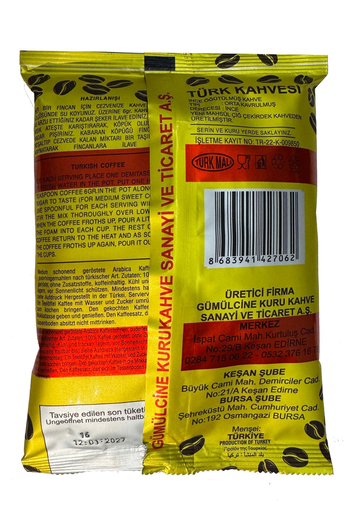 Şerafettin Gümülcine Şerafettin Gümülcine 100gr 10 adet Gümülcine Türk Kahvesi - Görsel 3
