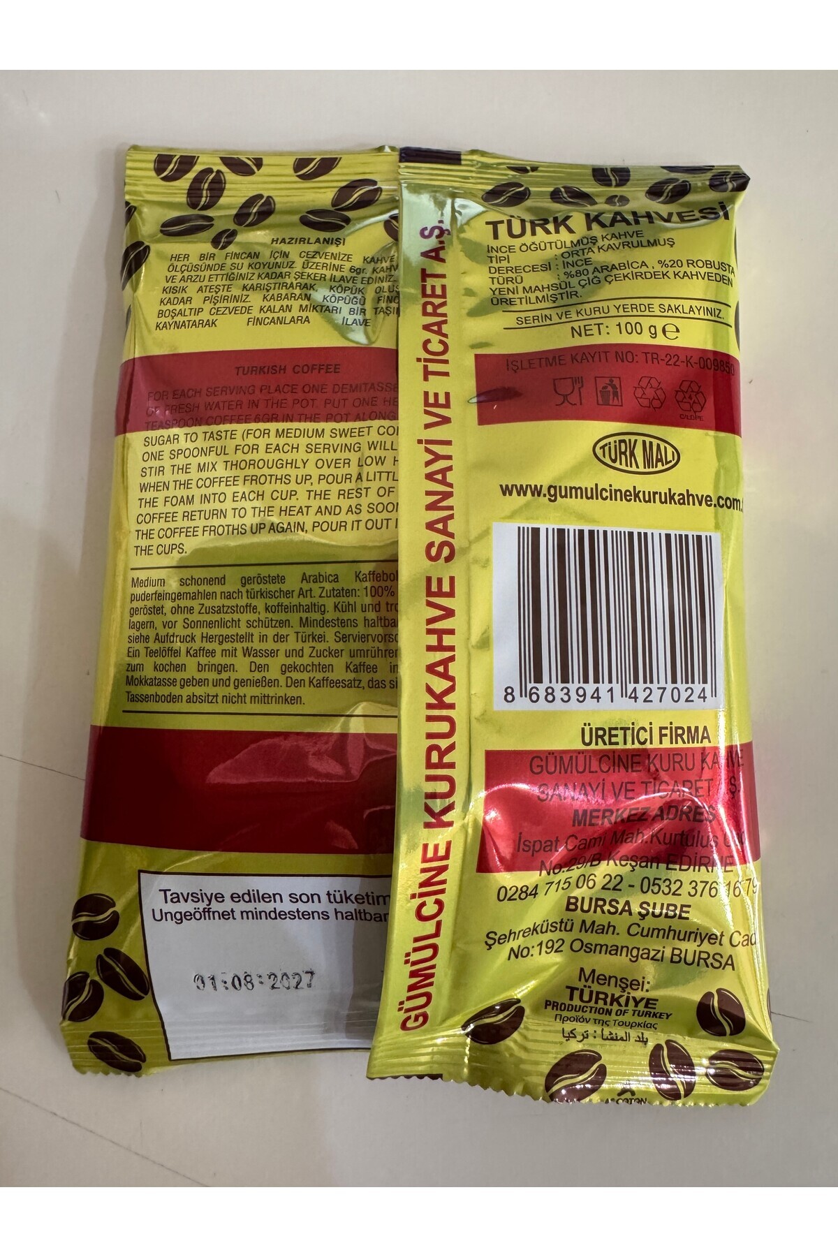 Sekiz harman gümülcine kahvesi Sekiz Harman Gümülcine Türk kahvesi 100gr - Görsel 3