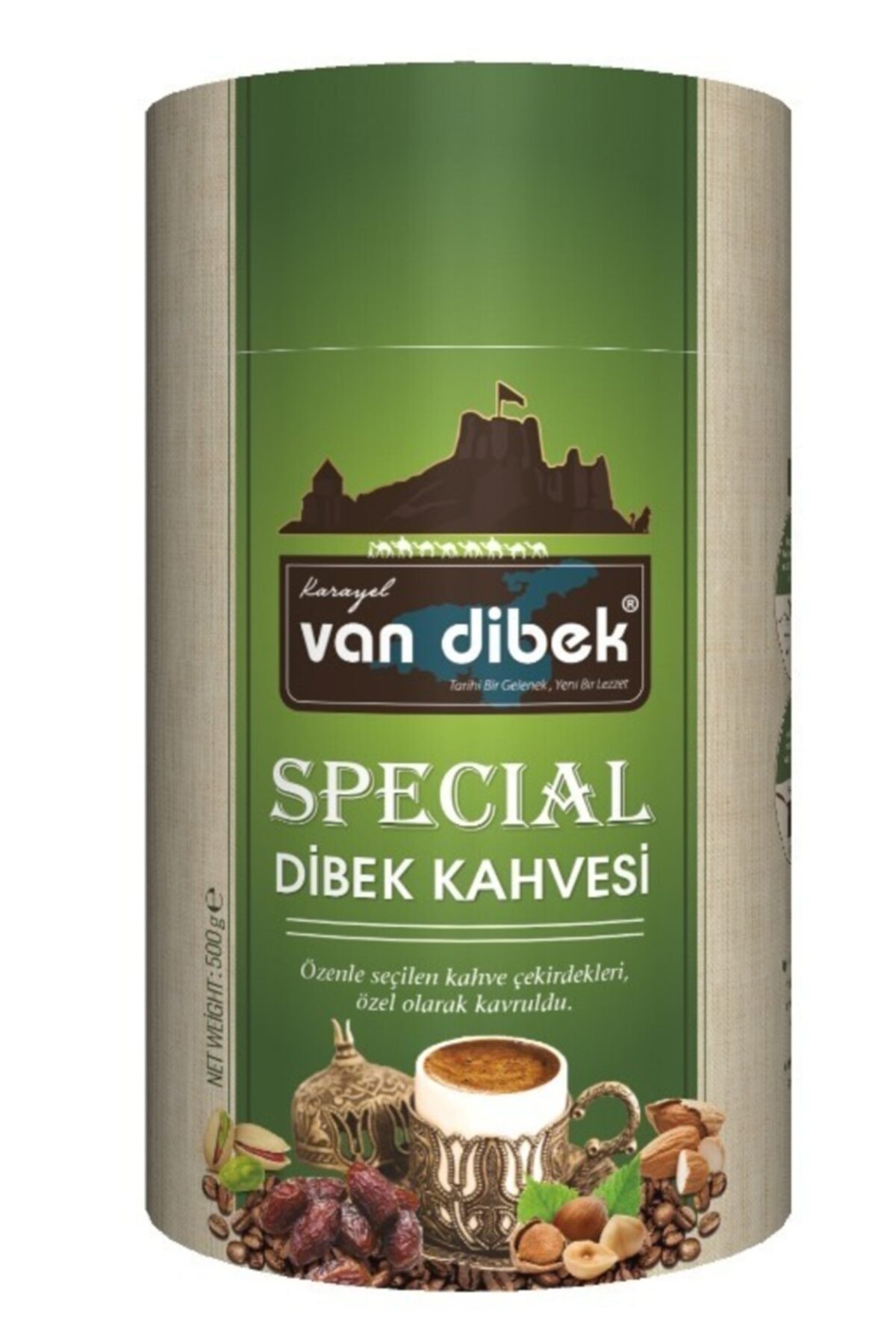 VAN DİBEK KAHVESİ Van Dibek Special Kahve 250Gr Fıstık Fındık, Badem Ve Hurmalı 250Gr Silindir Kutu