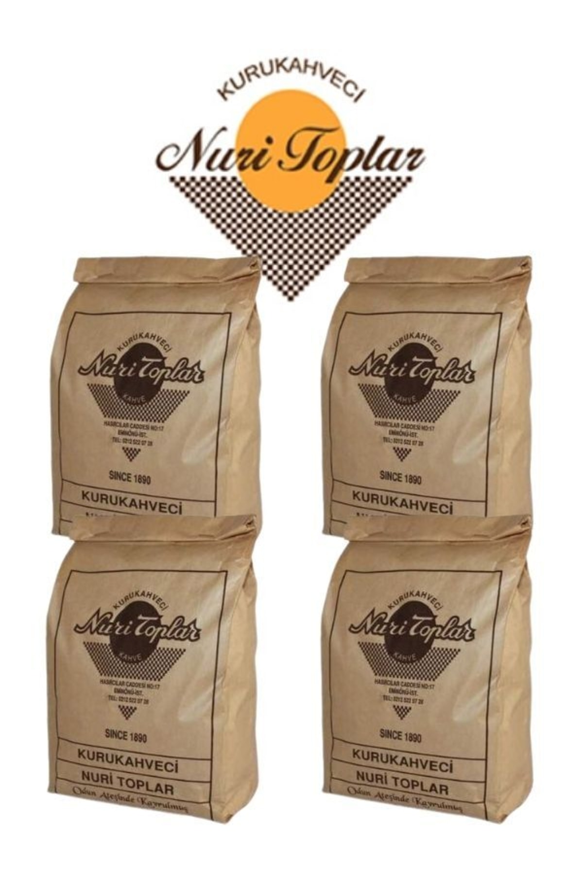 kurukahveci nuri toplar Türk Kahvesi 250 Gr. 4 Adet(GÜNLÜK ÇEKİLMİŞ)