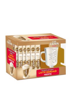 Cafe Crown Latte 16'lı Paket + Bardak Hediyeli