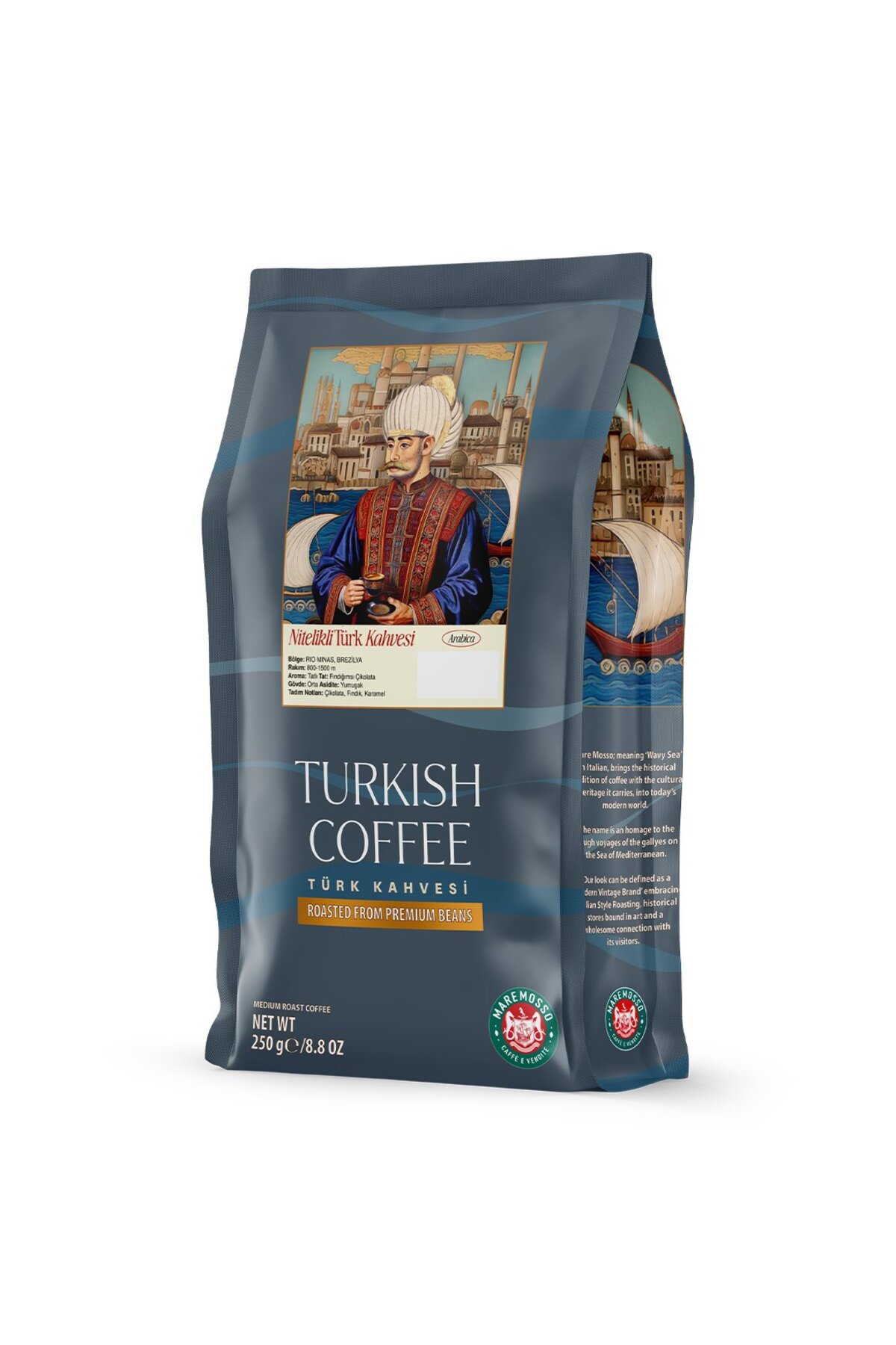 Mare Mosso Caffe ê Vendite Türk Kahvesi 250 Gr. (ÖĞÜTÜLMÜŞ)