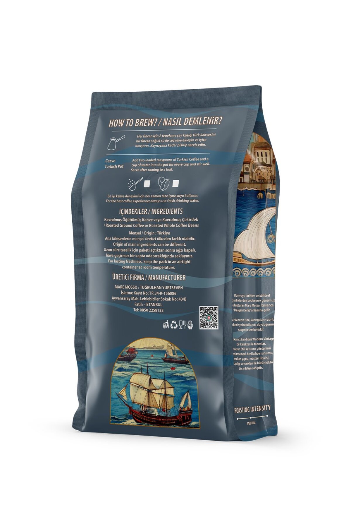 Mare Mosso Caffe ê Vendite Türk Kahvesi 250 Gr. (ÖĞÜTÜLMÜŞ) - Görsel 2