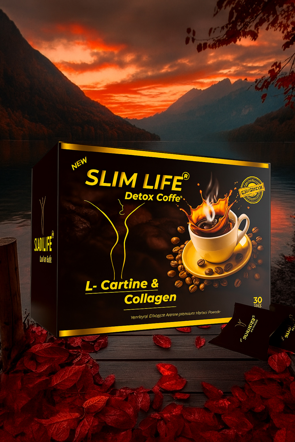 New SLIMM LIFFE Slim Life Detox Coffee – 30 Şase Bitkisel Kahvesi | L-Carnitine, Kollajen, Şekersiz - Görsel 3