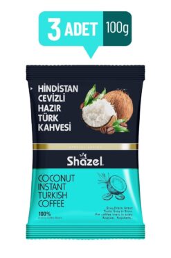 Shazel Hindistan Cevizli Hazır Türk Kahvesi 100 Gr. X 3 Adet