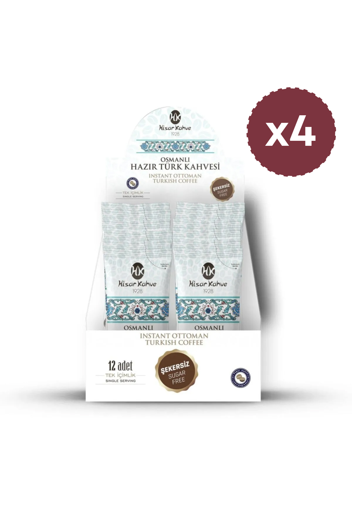 Hisar Kahve Hazır Osmanlı Türk Kahvesi Şekersiz 12'li (X4)