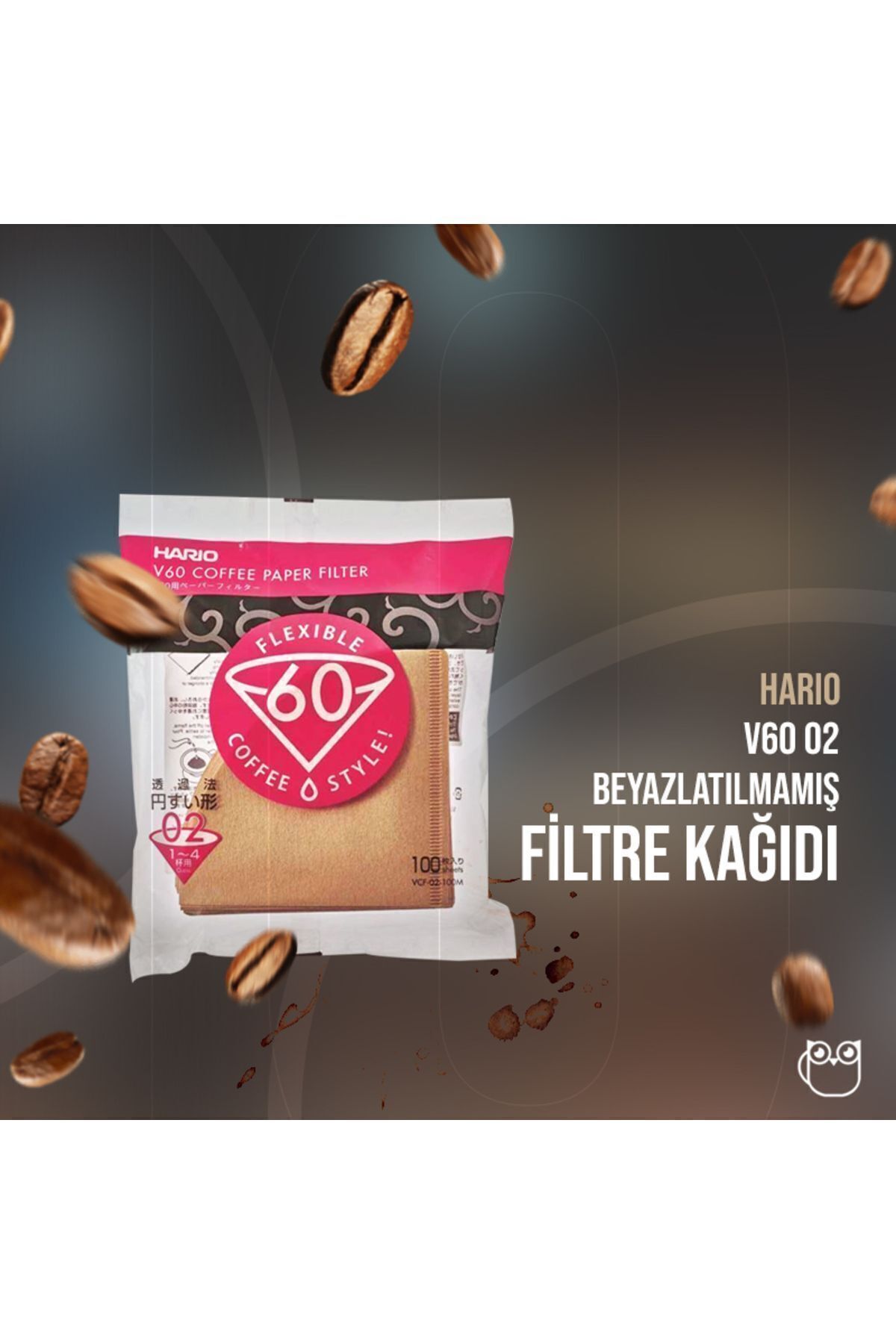 Hario V60 02 Filtre Kahve Kağıdı 100 Adet Kahverengi - Görsel 2