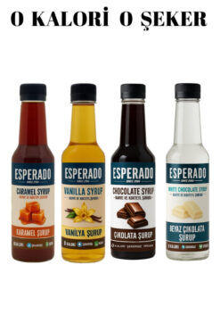 ESPERADO Şekersiz ( Sugar Free) - Vanilya * Karamel * Beyaz Çikolata * Çikolata 4 Lü Set 250 ml X 4 Ad.