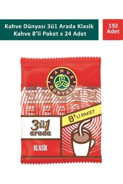 Kahve Dünyası Kahve Dünyası 3ü1 Arada Klasik Kahve 8 x 18 gr x 24 Adet