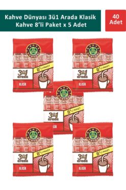 Kahve Dünyası Kahve Dünyası 3ü1 Arada Klasik Kahve 8 x 18 gr x 5 Adet