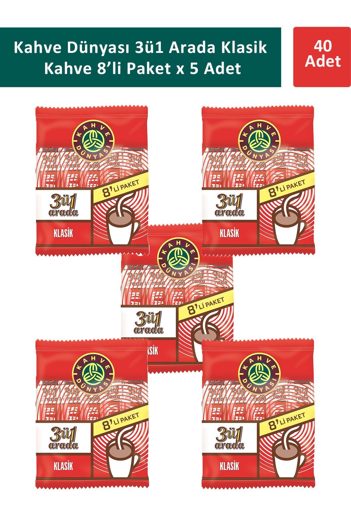 Kahve Dünyası Kahve Dünyası 3ü1 Arada Klasik Kahve 8 x 18 gr x 5 Adet