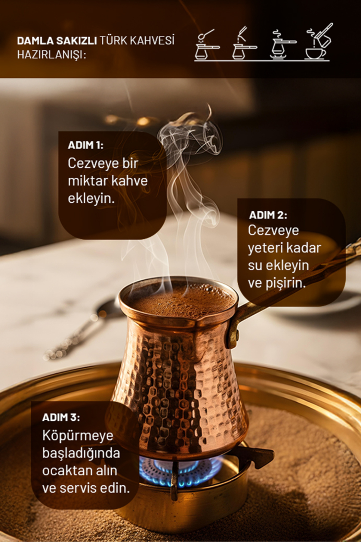 green brown coffee yeşilden kahveye dönüşen lezzet Türk Kahvesi Orta Kavrulmuş Damla Sakızlı - Mastic 2x350 gr + Termos Hediye - Görsel 3