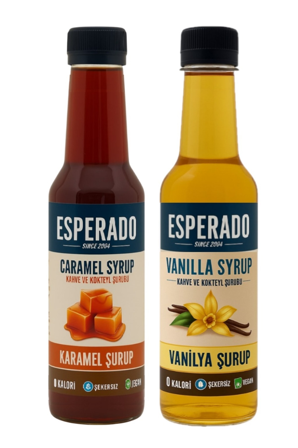 ESPERADO Şekersiz ( Sugar Free) - Vanilya * Karamel Aromalı Kahve Şurubu 2 Li Set 250 ml X 2 Ad. - Görsel 2
