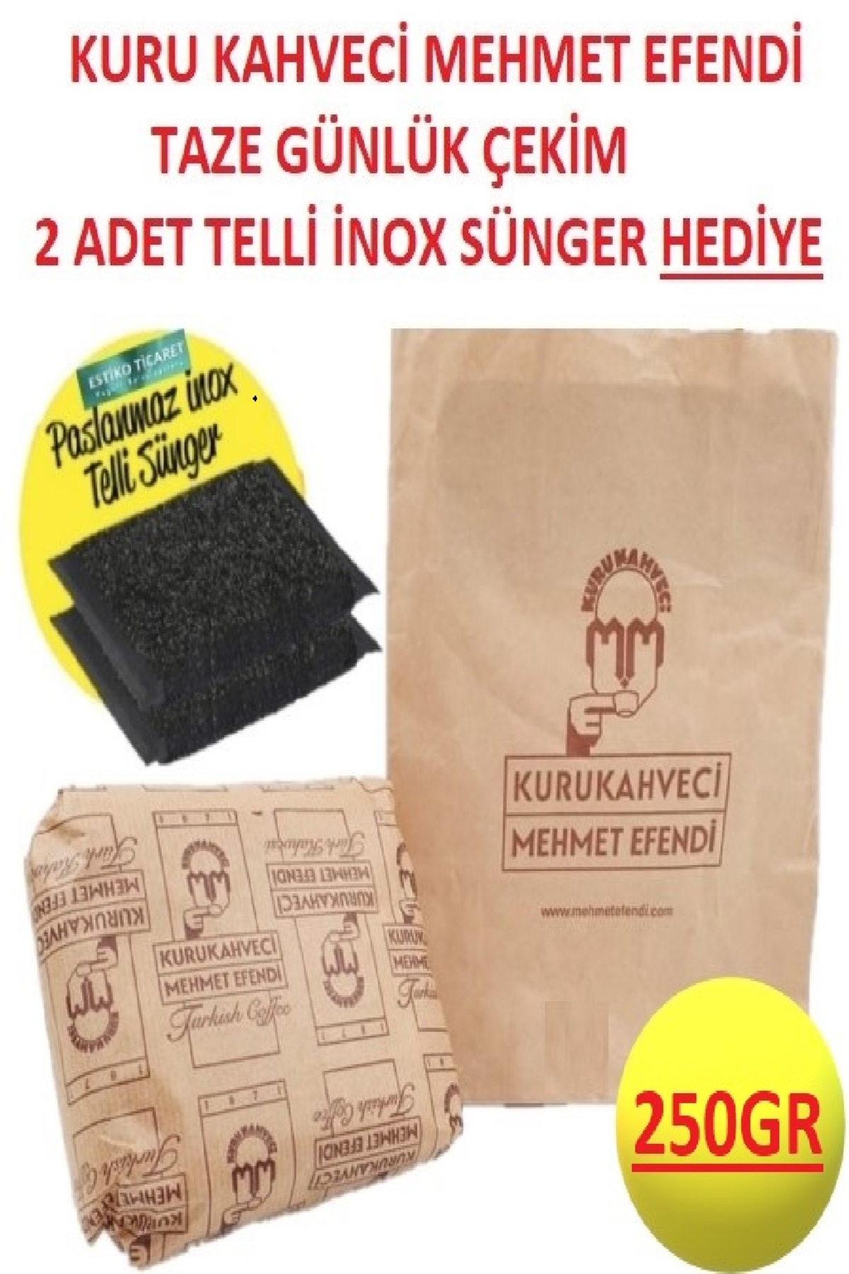 ESTİKO MEHMET EFENDİ TAZE ÇEKİLMİŞ TÜRK KAHVESİ 250 gr GÜNLK ÇEKİM