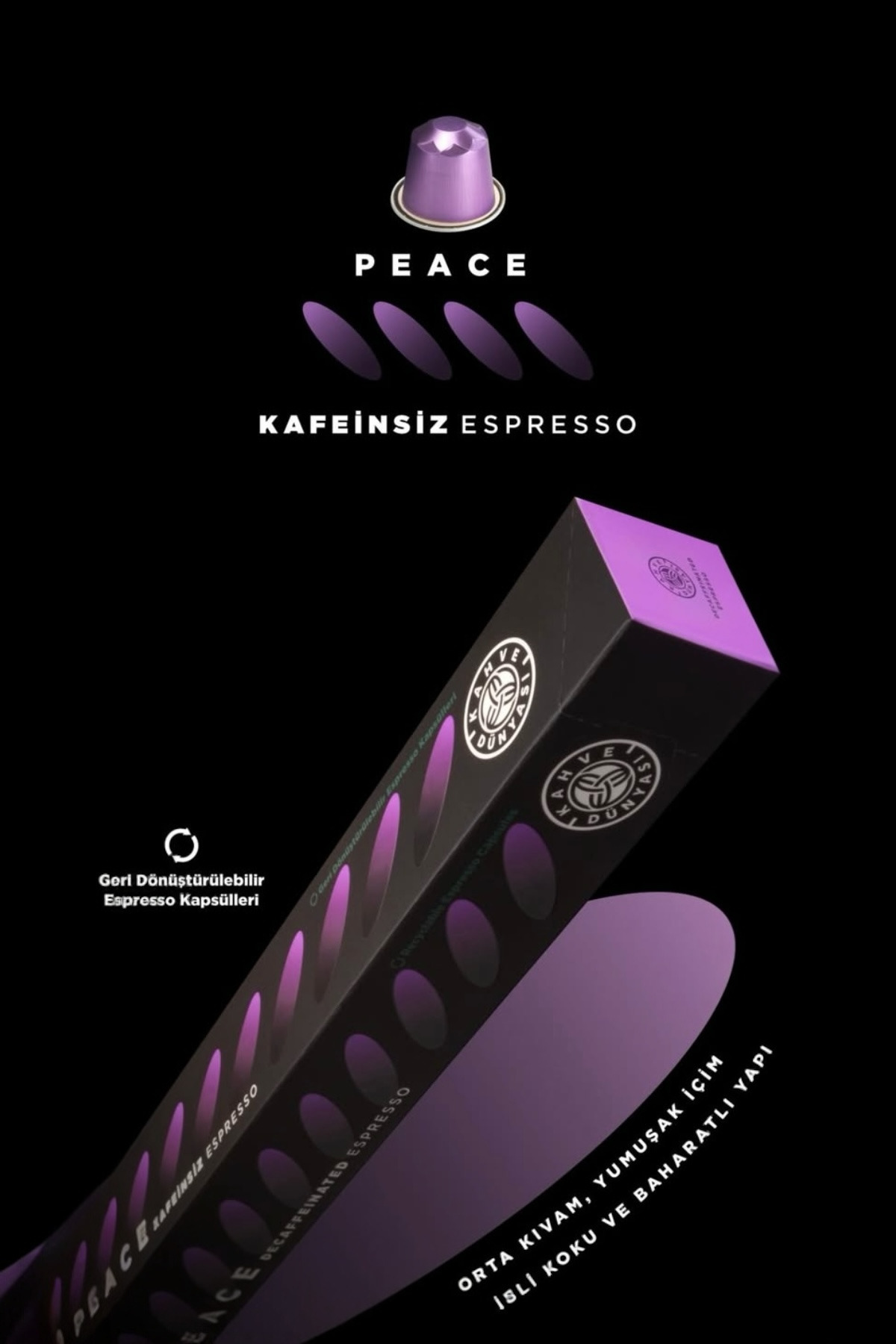 Kahve Dünyası Kafeinsiz Kapsül Kahve 10’lu Kutu | Gece İçimi İçin Hafif ve Dengeli Tat