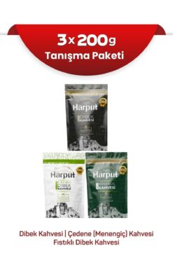 Tarihi Harput 1516 200g Dibek Kahvesi 200g Menengiç Kahvesi 200g Antep Fıstıklı Dibek - Hediyelik Şık Paket - Yöresel