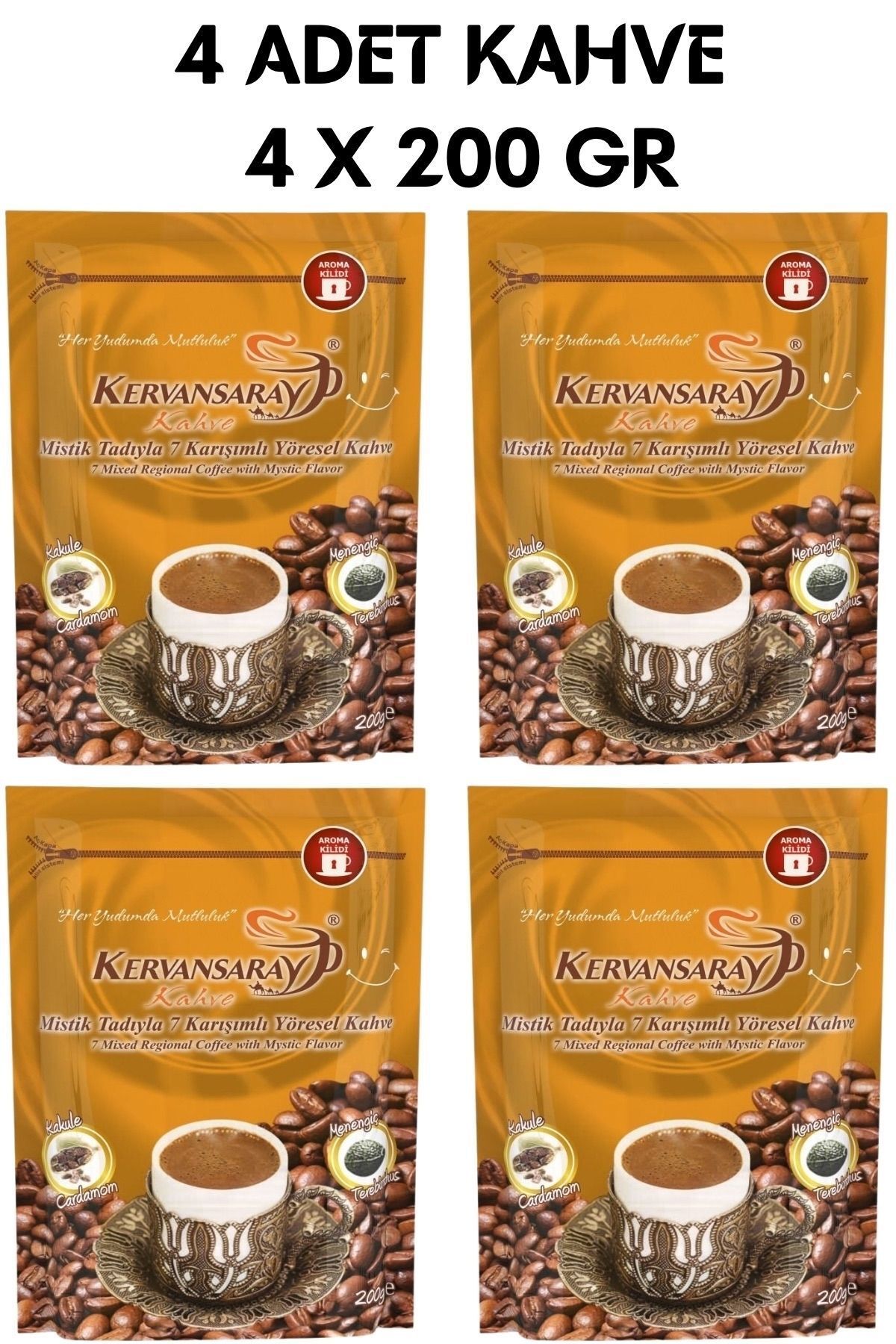 Kervansaray Kahve menengiçli & kakuleli 200gr 4x200gr