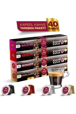 Anisah Coffee Kapsül Kahve Seti 40 Adet Bolivar Genoa Romeo ve Extra Aroma