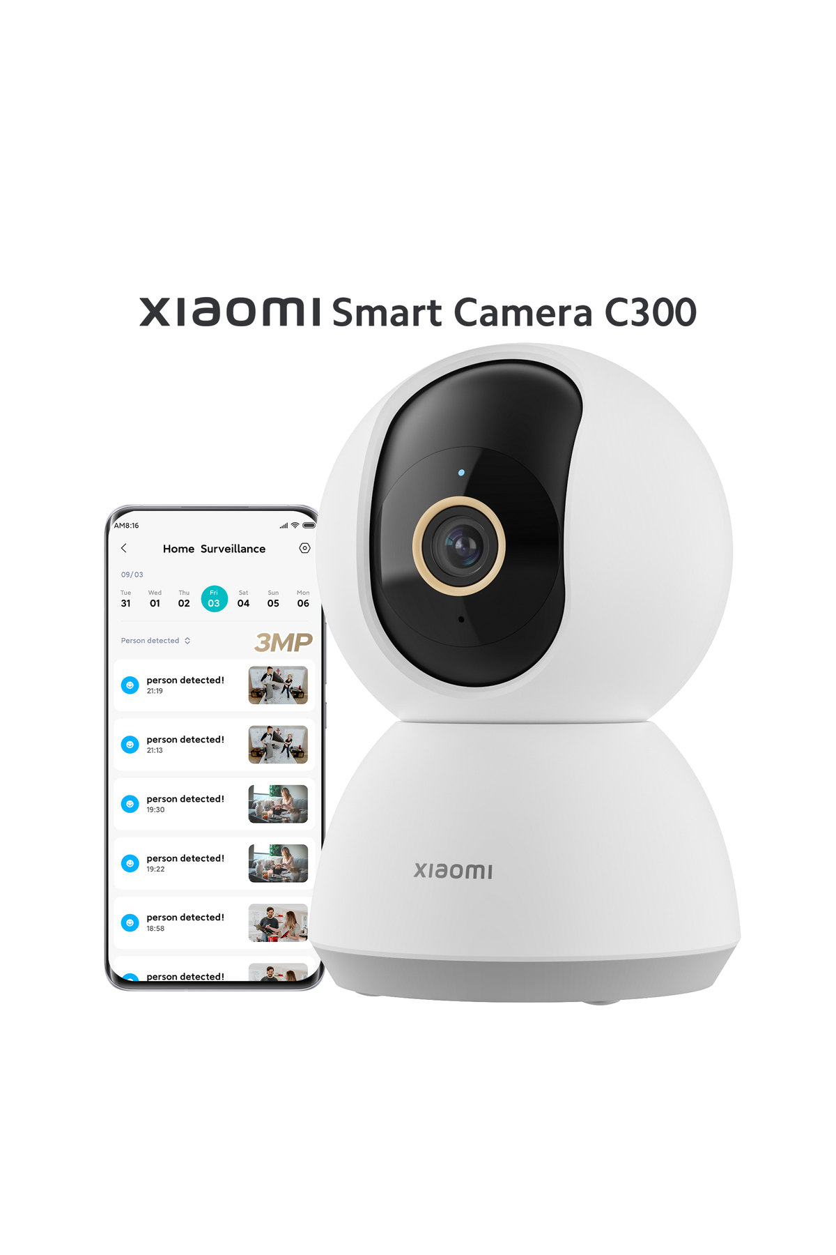 Xiaomi Smart Kamera C300 - 360° 2K Akıllı Güvenlik Kamera (Xiaomi Türkiye Garantili) - Görsel 2