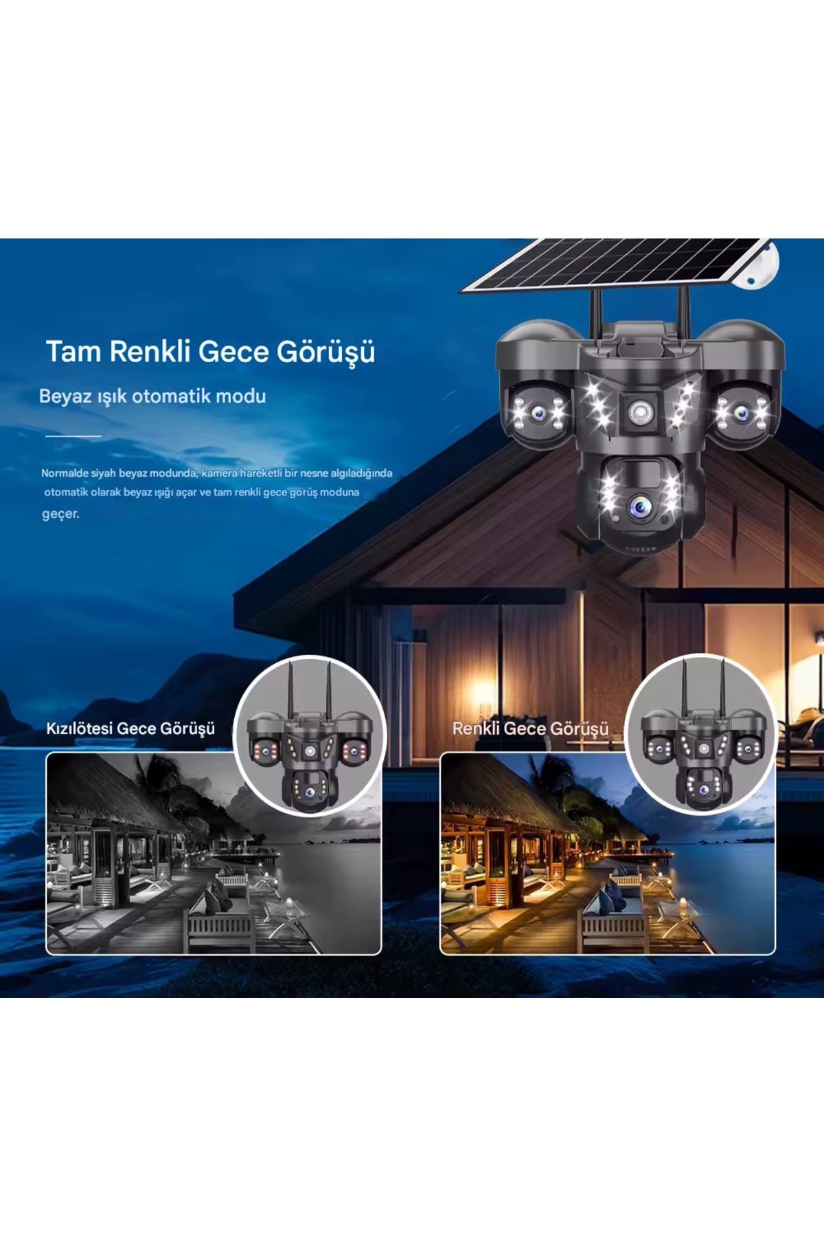 VİVATECH Ultimate O-Kam 7070 128GB 15MP Lens 3 Kamera UltraHD 4G Solar Akıllı Kamera - Görsel 3