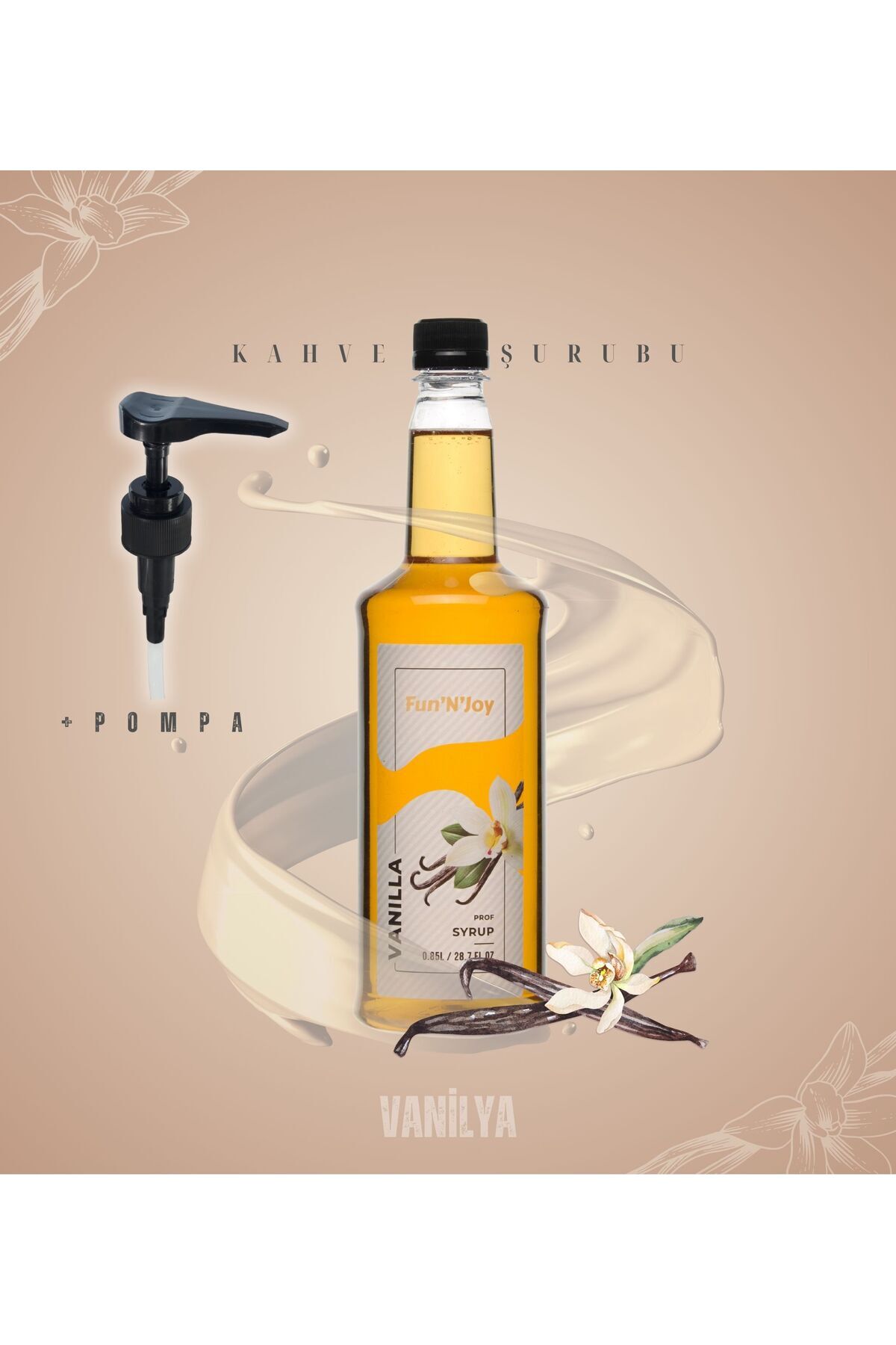 Fun N Joy Fun'n'joy Kahve Şurubu / Vanilya 870 ml Pompa - Görsel 3