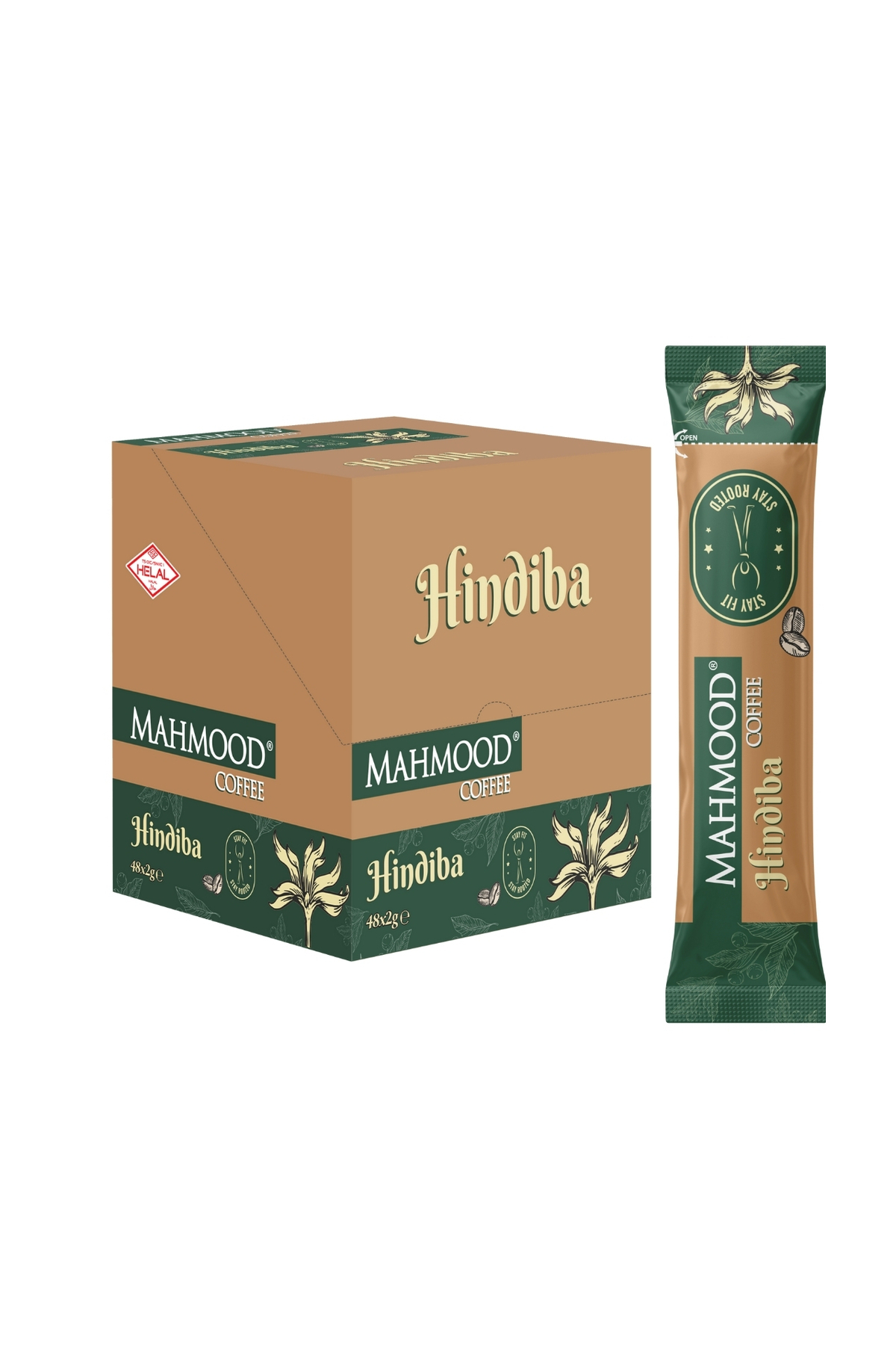 Mahmood Coffee Hindiba Kahvesi 2g x 48 Adet Stick | %60 Hindiba – %40 Kahve | Şekersiz & Helal
