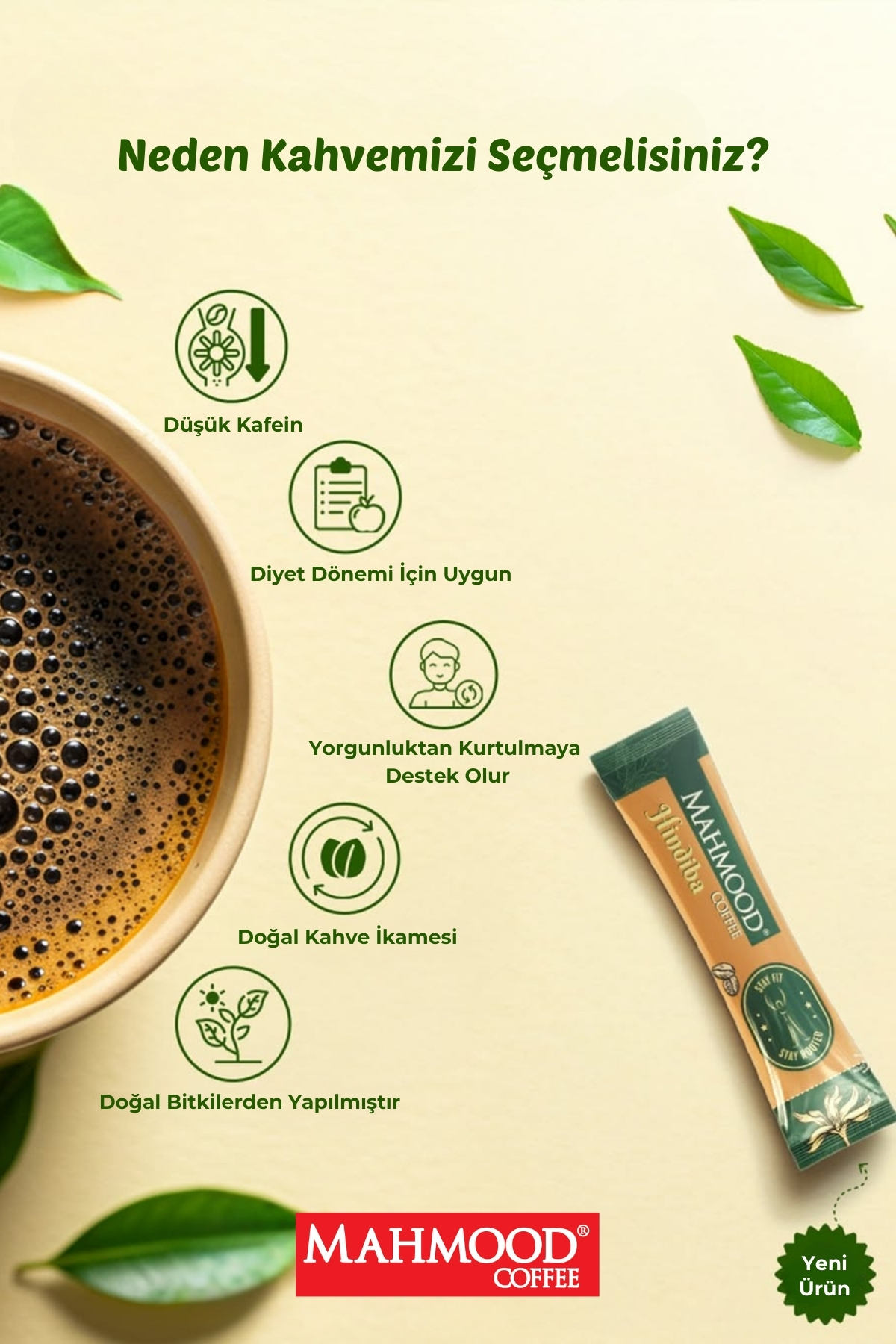 Mahmood Coffee Hindiba Kahvesi 2g x 48 Adet Stick | %60 Hindiba – %40 Kahve | Şekersiz & Helal - Görsel 2