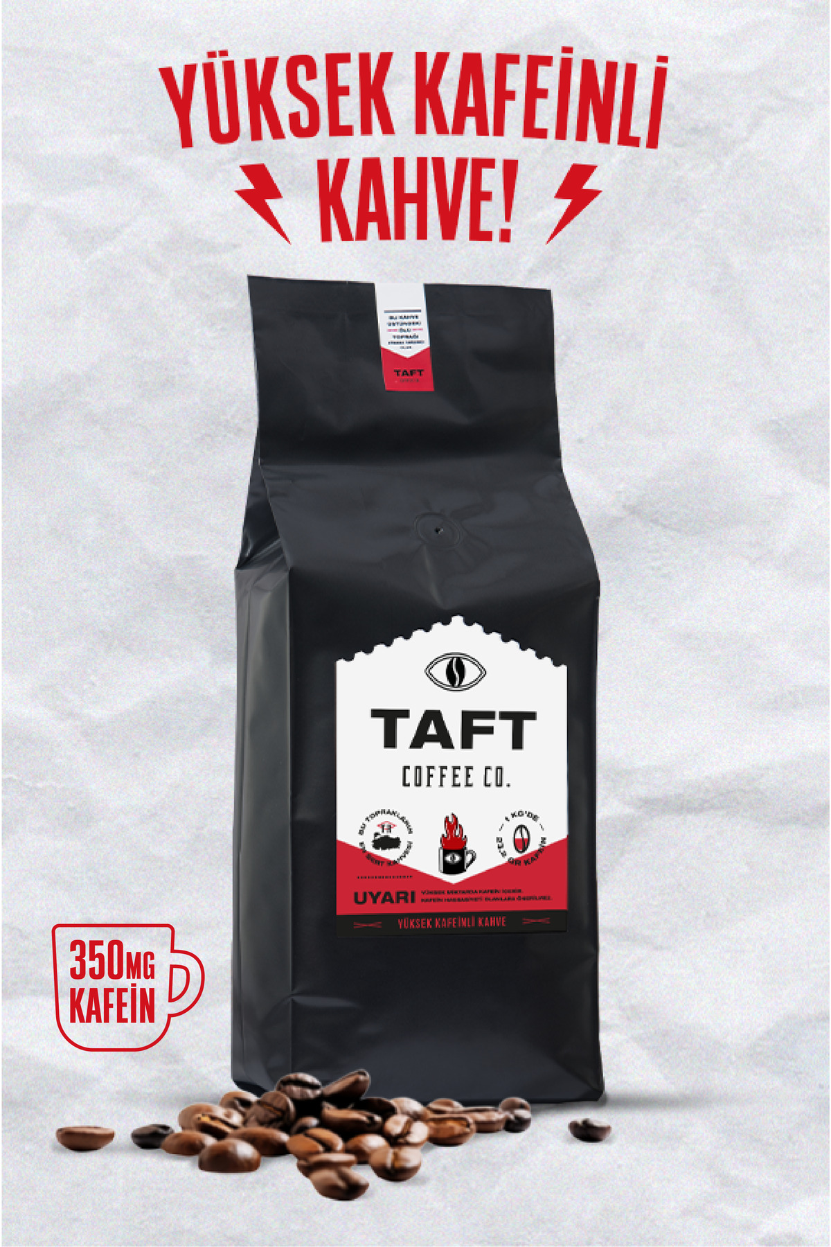 TAFT Coffee Co. Taft Yüksek Kafeinli Çekirdek Kahve 1kg