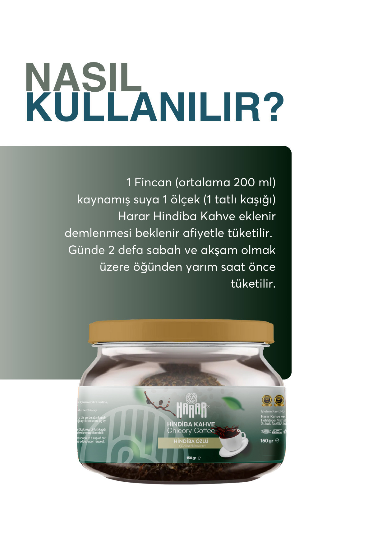 Harar Hindiba Kahvesi 1 Aylık (60 KULLANİM) Net 150gr - Görsel 3