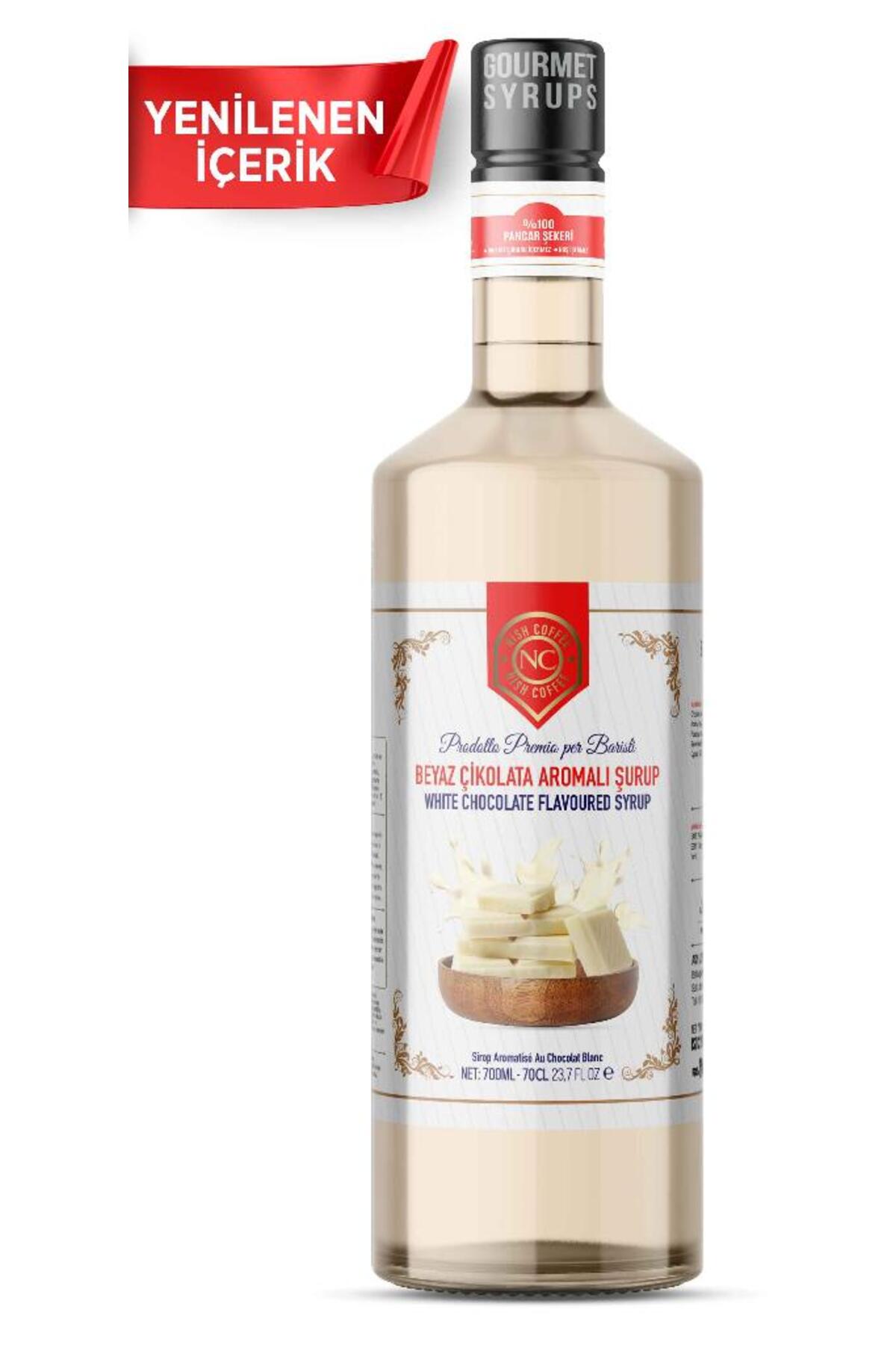 Nish Coffee Nish Beyaz Çikolata Aromalı Şurup 700 ML - Cam Şişe - Görsel 2