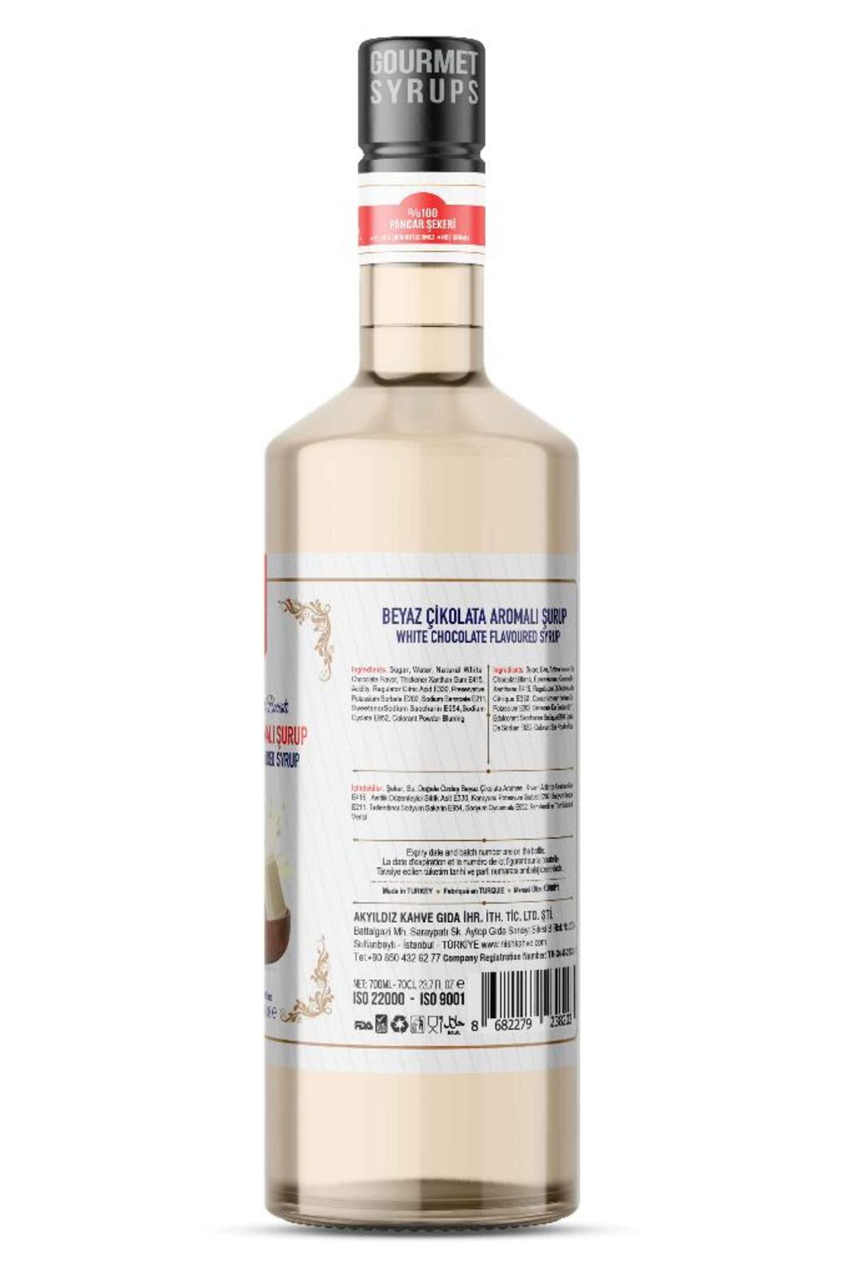 Nish Coffee Nish Beyaz Çikolata Aromalı Şurup 700 ML - Cam Şişe - Görsel 3