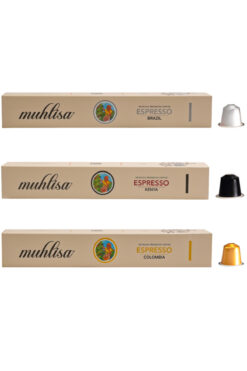 MUHLİSA PREMİUM COFFEE Espresso 3 Çeşit Kapsül Kahve Seti Brazıl, Kenya, Colombia (30 KAPSÜL)