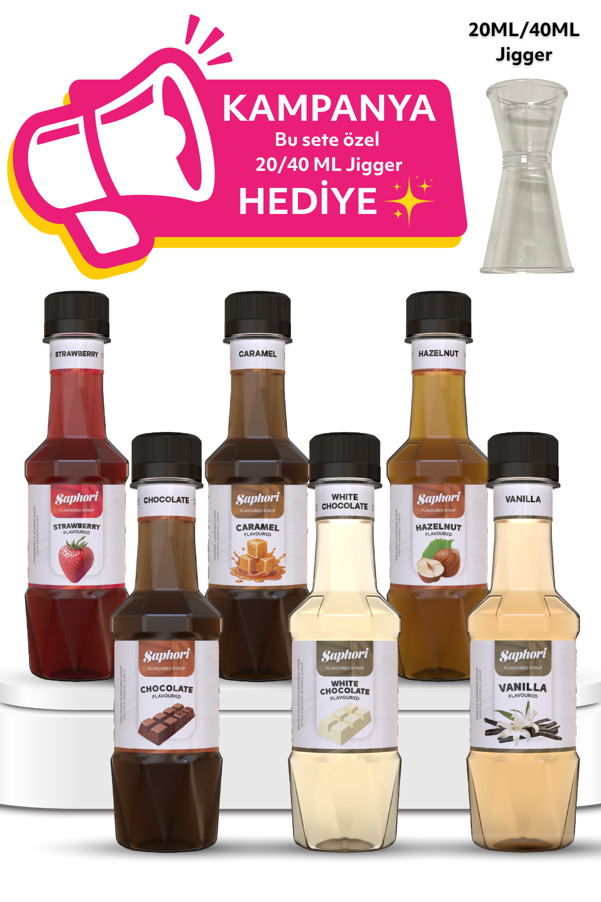 Saphori 6’lı Aromalı Kokteyl Şurubu Kahve Şurubu Seti 6 x 250 ML