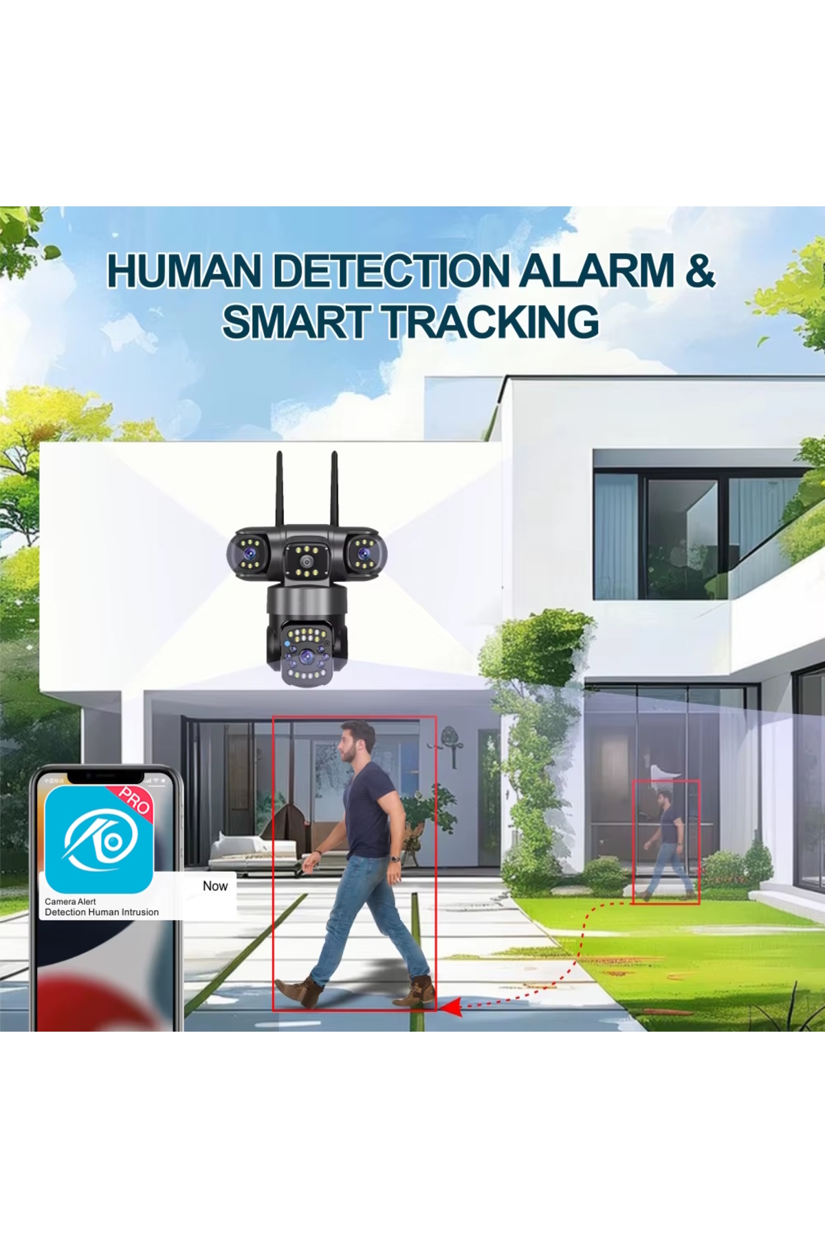 TR Charger O-Kam Pro 6030 3 Kamera 3 Görüntü 15MP (5MP+5MP+5MP) Gece Görüş Wifi Sesli Konuşma Türkçe - Görsel 2