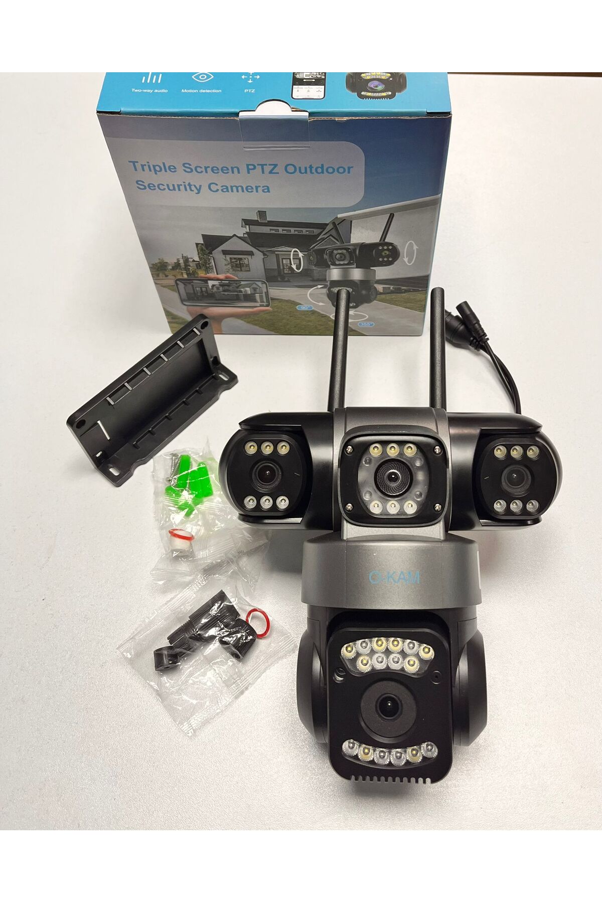 TR Charger O-Kam Pro 6030 3 Kamera 3 Görüntü 15MP (5MP+5MP+5MP) Gece Görüş Wifi Sesli Konuşma Türkçe - Görsel 3